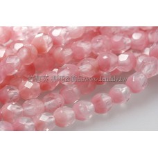 捷克棗形珠4mm閃亮冰晶粉紅-50個