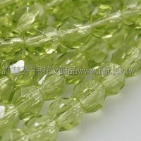 捷克棗形珠6mm萊姆綠-20個