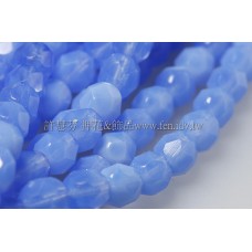 捷克棗形珠6mm乳白天藍色-20個