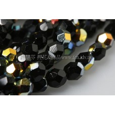 捷克棗形珠6mm海灰加閃亮黑玉-20個