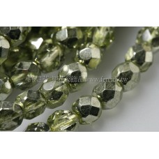 捷克棗形珠6mm閃亮芥茉黃綠-20個