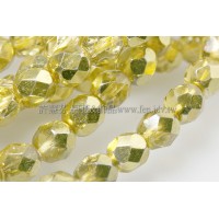 捷克棗形珠6mm閃亮金黃玉-20個