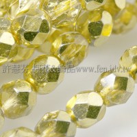 捷克棗形珠6mm閃亮金黃玉-20個