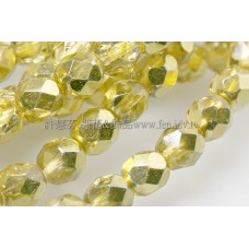 捷克棗形珠6mm閃亮金黃玉-20個