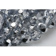 捷克棗形珠6mm淺綠銀灰-20個