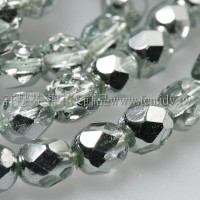 捷克棗形珠6mm閃亮銀灰-20個