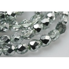 捷克棗形珠6mm閃亮銀灰-20個