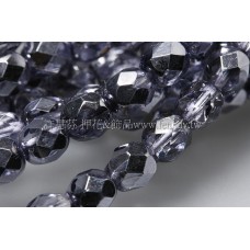 捷克棗形珠6mm閃亮薰衣草紫灰-20個