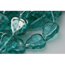 10x12mm捷克葡萄葉形珠-水鴨藍綠-10個