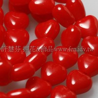 6X6mm捷克小愛心形珠-珊瑚紅-50個