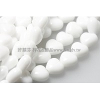 6X6mm捷克小愛心形珠-雪白色-50個