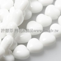 6X6mm捷克小愛心形珠-雪白色-50個