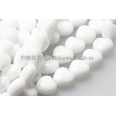 6X6mm捷克小愛心形珠-雪白色-50個
