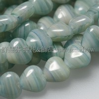 6X6mm捷克小愛心形珠-柔嫩松玉綠-50個