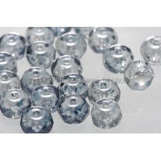 4X6mm捷克車輪珠-黑鑽石灰閃耀藍色-10個