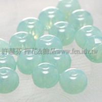 3X5mm捷克車輪珠-白萊姆綠-10個