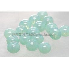 3X5mm捷克車輪珠-白萊姆綠-10個