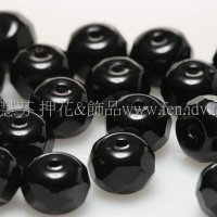 4X6mm捷克車輪珠-黑玉色-1包-10個