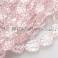 8X10mm捷克玫瑰葉形珠-玫瑰中桃紅色-10個