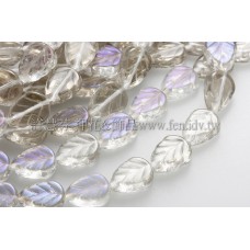 8X10mm捷克玫瑰葉形珠-閃亮鳶尾藍加黑鑽色-10個