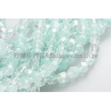 捷克棗形珠6mm水晶加蘋果綠-20個