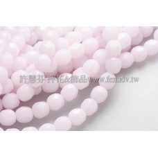 捷克棗形珠6mm柔白粉紅-20個