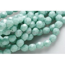 捷克棗形珠6mm暗松玉綠-20個