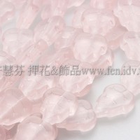 10x12mm捷克葡萄葉形珠-霧面玫瑰中桃紅色-10個