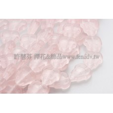 10x12mm捷克葡萄葉形珠-霧面玫瑰中桃紅色-10個