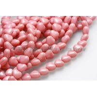 6X6mm捷克小愛心形珠-深玫瑰紅-50個