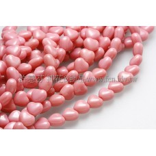 6X6mm捷克小愛心形珠-深玫瑰紅-50個