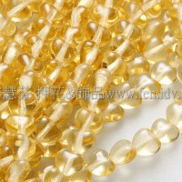 6X6mm捷克小愛心形珠-琥珀色-50個