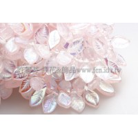 5X10mm捷克楔形葉珠-閃亮玫瑰中桃紅-20個