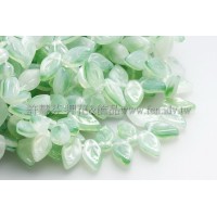 5x10mm捷克紫薇葉形珠-海洋青瓷綠-20個