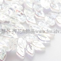 5x10mm捷克紫薇葉形珠-閃亮透明水晶-20個