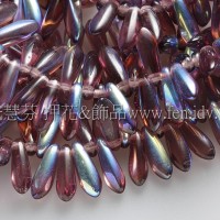 捷克小箭形珠3x10mm三色堇紫-20個