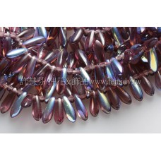 捷克小箭形珠3x10mm三色堇紫-20個