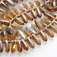 捷克小箭形珠3x10mm閃亮金菊色-20個