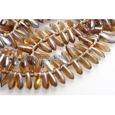 捷克小箭形珠3x10mm閃亮金菊色-20個