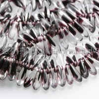 捷克小箭形珠3x10mm水晶深海紅紫-20個