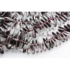 捷克小箭形珠3x10mm水晶深海紅紫-20個