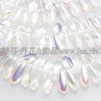 捷克小箭形珠3x10mm晶亮水晶色-20個