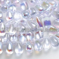 5X10mm捷克水滴形珠-閃亮愛麗絲藍-20個