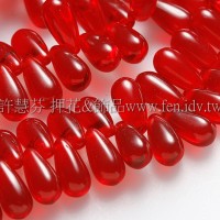5X10mm捷克水滴形珠-泰國紅寶石紅-20個