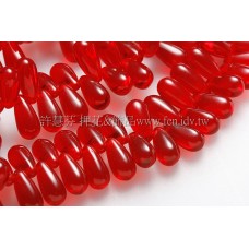 5X10mm捷克水滴形珠-泰國紅寶石紅-20個