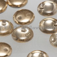 捷克扁圓邊洞珠6mm金彩/水晶雙面色-10個