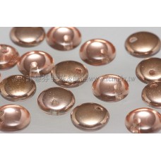 捷克扁圓邊洞珠6mm可可金/玫瑰金雙面色-10個