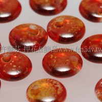 捷克扁圓邊洞珠6mm蕃茄紅/菊漸層混合-10個