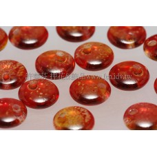捷克扁圓邊洞珠6mm蕃茄紅/菊漸層混合-10個