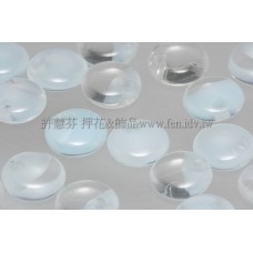 捷克扁圓邊洞珠6mm嬰兒藍/透明漸層混合-10個